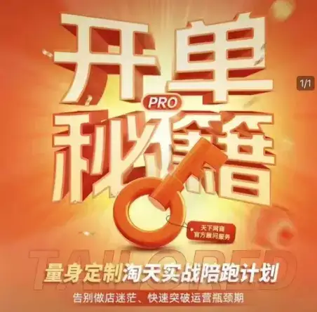 淘宝开单秘籍PRO,量身定制淘天实战陪跑计划,告别做店迷茫、快速突破运营瓶颈期(更新)