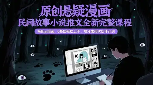 原创悬疑漫画民间故事小说推文全新完整课程, 搭配ai绘画,0基础轻松上手,撸分成和伙伴计划-创业猫 原创悬疑漫画民间故事小说推文全新完整课程, 搭配ai绘画,0基础轻松上手,撸分成和伙伴计划-创业猫