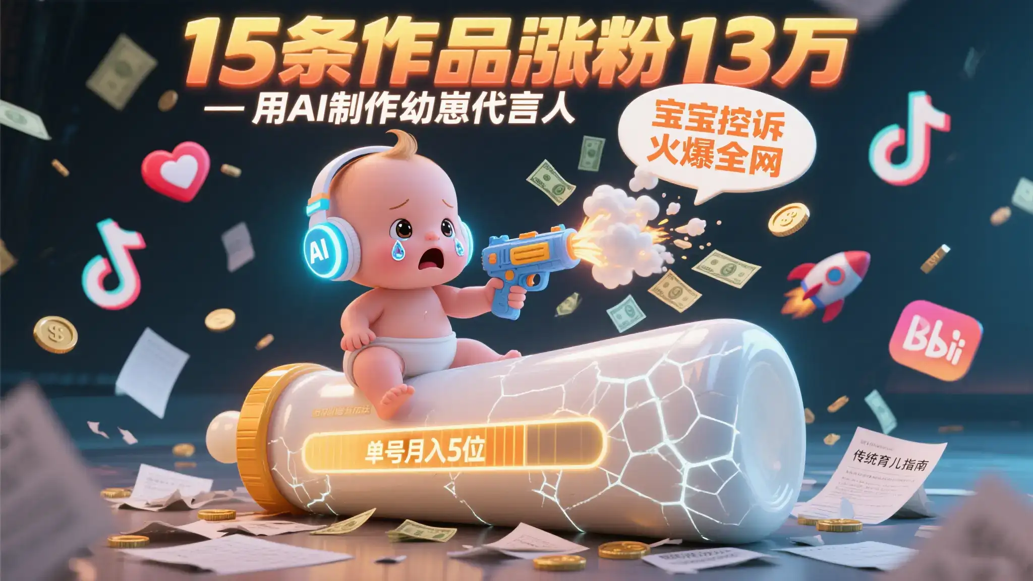 用AI制作幼崽代言人,宝宝的控诉火爆全网,15条作品涨粉13万,单号月入5位数实操教程-创业猫 用AI制作幼崽代言人,宝宝的控诉火爆全网,15条作品涨粉13万,单号月入5位数实操教程-创业猫