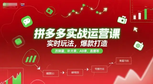 拼多多实战运营课,实时玩法,爆款打造,改销量,补大单,AB单,直播等(更新2025月)-创业猫 拼多多实战运营课,实时玩法,爆款打造,改销量,补大单,AB单,直播等(更新2025月)-创业猫