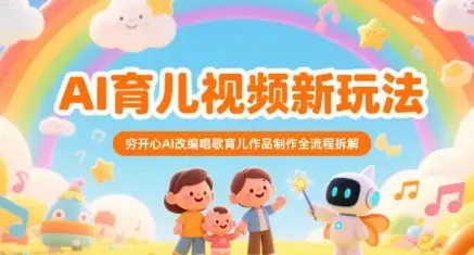 AI育儿视频新玩法,穷开心AI改编唱歌育儿作品制作全流程拆解-副业吧