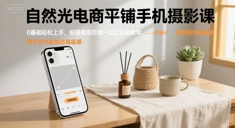 【精】自然光电商平铺手机摄影课,0基础轻松上手,拍摄修图剪辑一站式实操教学,用手机也能拍出高级感-创业猫 【精】自然光电商平铺手机摄影课,0基础轻松上手,拍摄修图剪辑一站式实操教学,用手机也能拍出高级感-创业猫