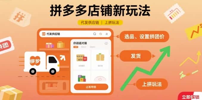 拼多多店铺新玩法,代发供应链上拼玩法