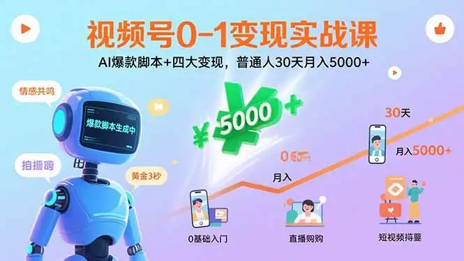 【精】视频号0-1变现实战课:AI爆款脚本+四大变现,普通人30天月入5000+-创业猫 【精】视频号0-1变现实战课:AI爆款脚本+四大变现,普通人30天月入5000+-创业猫