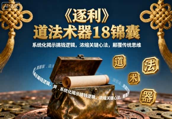 《逐利》道法术器18锦囊,系统化揭示搞钱逻辑,浓缩关键心法,颠覆传统思维