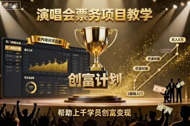 演唱会票务项目教学,业内培训天花板,帮助上千学员创富变现(更新)-创业猫 演唱会票务项目教学,业内培训天花板,帮助上千学员创富变现(更新)-创业猫