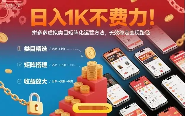 日入1K不费力!拼多多虚拟类目矩阵化运营方法,长效稳定变现路径-创业猫 日入1K不费力!拼多多虚拟类目矩阵化运营方法,长效稳定变现路径-创业猫