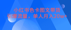 小红书色卡图文带货，引爆流量，单人月入20W+-副业吧