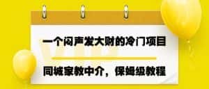 一个闷声发大财的冷门项目，同城家教中介，操作简单，一个月变现7000+，保姆级教程-副业吧