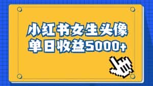长期稳定项目，小红书女生头像号，最高单日收益5000+，适合在家做的副业项目-副业吧