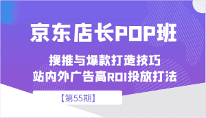 京东店长POP班【第55期】,京东搜推与爆款打造技巧,站内外广告高ROI投放打法-副业吧