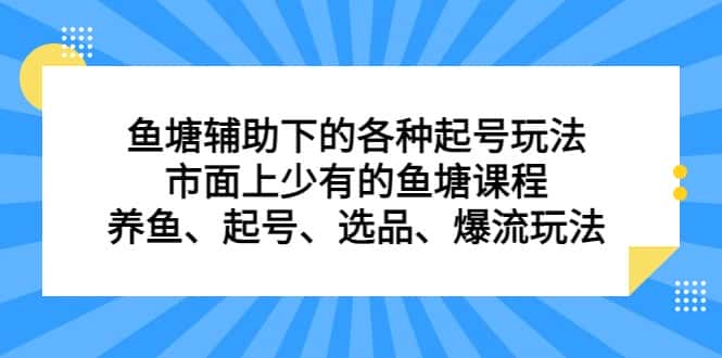 鱼塘 辅助下的各种起号玩法，市面上少有的鱼塘课程 养鱼 起号 选品 爆流…-优优云创