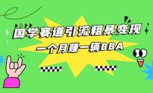 国学赛道引流粗暴变现，一个月赚一辆BBA-优优云创