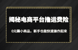 揭秘电商平台撸运费险，0元薅小商品，新手也能快速操作起来-优优云创