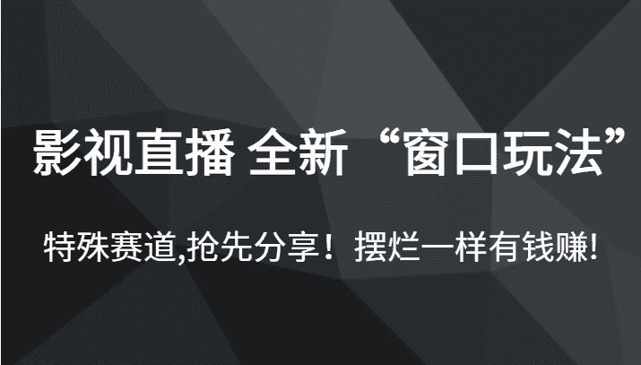影视直播 全新“窗口玩法”，特殊赛道,抢先分享！摆烂一样有钱赚!-优优云创