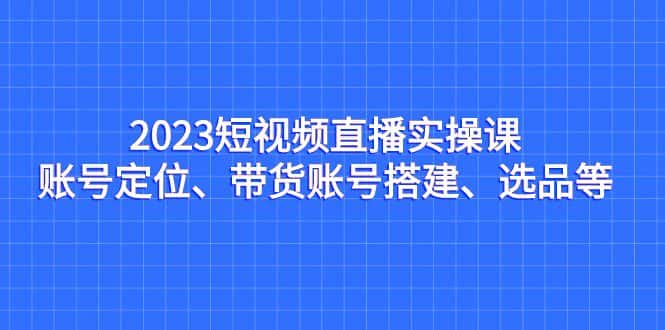 2023短视频直播实操课，账号定位、带货账号搭建、选品等-副业吧