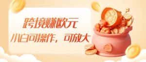 跨境赚欧元，一个窗口一天5-10+，小白可操作，可无脑放大-优优云创