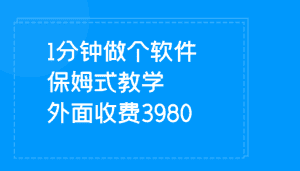 1分钟做个软件  有人靠这个已经赚100W 保姆式教学  外面收费3980-优优云创