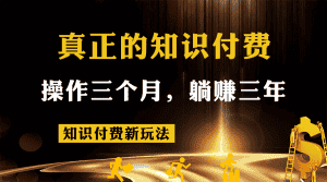 知识付费新玩法,真正的知识付费操作三个月,躺赚三年-副业吧