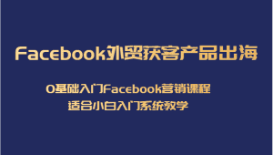 Facebook外贸获客产品出海,0基础入门Facebook营销课程,适合小白入门系统教学-副业吧
