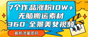 7个作品涨粉10W+，无脑搬运素材，全景美女视频爆款-优优云创