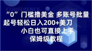 0门槛撸美金| 多账号批量起号轻松日入200+美刀，小白也可直接上手，保姆级教程-优优云创