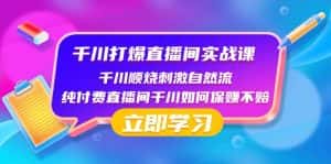 千川打爆直播间实战课：千川顺烧刺激自然流 纯付费直播间千川如何保赚不赔-优优云创