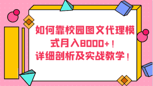 如何靠校园图文代理模式月入8000+！详细剖析及实战教学！-副业吧
