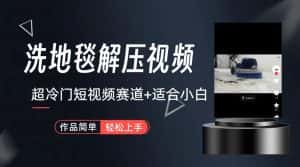 超冷门抖音赛道-清洗地毯解压视频-简单无脑怼作品-副业吧