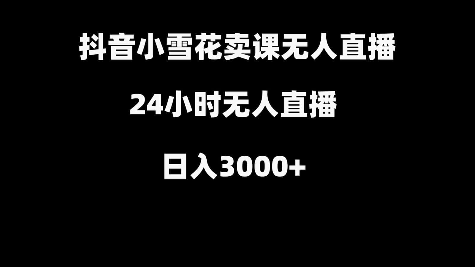抖音小雪花卖缝补收纳教学视频课程，无人直播日入3000+-副业吧