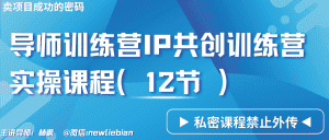 导师训练营3.0IP共创训练营私密实操课程(12节)-卖项目的密码成功秘诀-副业吧