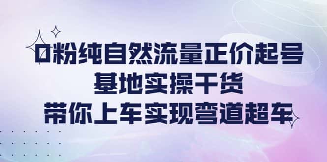 （4075期）0粉纯自然流量正价起号基地实操干货，带你上车实现弯道超车-副业吧