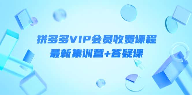 （4127期）某社群·拼多多VIP会员收费课程，最新集训营+答疑课-价值3299元-副业吧