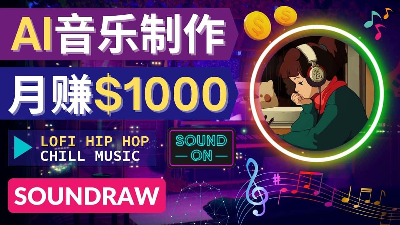 （4251期）无需任何音乐基础： 使用AI软件制作Lofi Hip Hop Chill Music 月赚1000美元-优优云创