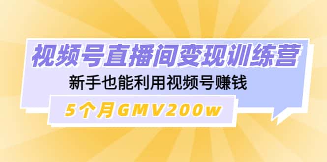 （4468期）视频号直播间变现训练营：新手也能利用视频号赚钱，5个月GMV200w-优优云创
