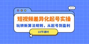 （4490期）短视频差异化起号实操，玩转新算法规则，从起号到盈利（18节课时）-优优云创