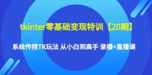 （4551期）tkinter零基础变现特训【20期】系统传授TK玩法 从小白到高手 录播+直播课-优优云创
