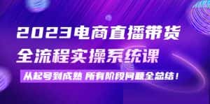 （4325期）2023电商直播带货全流程实操系统课：从起号到成熟所有阶段问题全总结！-优优云创