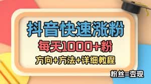 （4713期）外面收费1980快速涨粉技术（女粉）抖音快手小红书，粉丝=变现-优优云创