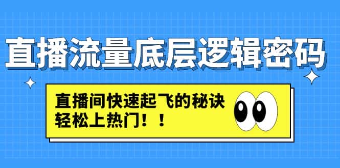 （4756期）直播流量底层逻辑密码：直播间快速起飞的秘诀，轻松上热门-优优云创