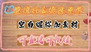 （4980期）微信动态昵称设置方法，可抖音直播引流，日赚上百【详细视频教程+素材】-副业吧