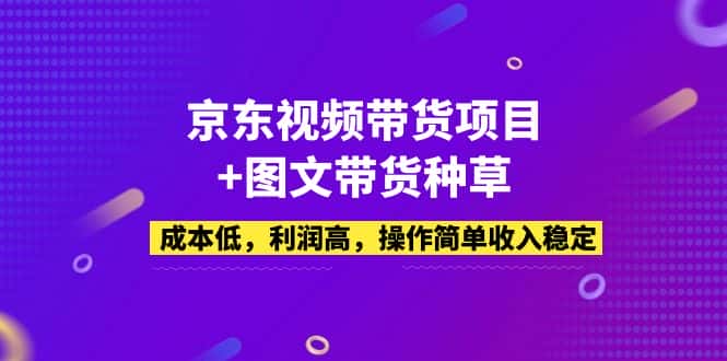 （5035期）京东视频带货项目+图文带货种草，成本低，利润高，操作简单收入稳定-优优云创