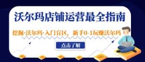 （5072期）沃尔玛店铺·运营最全指南，挖掘·沃尔玛·入门盲区，新手0-1玩赚沃尔玛-优优云创