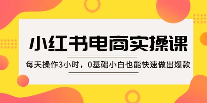 （5190期）小红书·电商实操课：每天操作3小时，0基础小白也能快速做出爆款！-优优云创