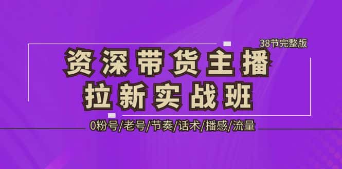（5191期）资深·带货主播拉新实战班，0粉号/老号/节奏/话术/播感/流量-38节完整版-优优云创