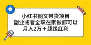 （5391期）小红书图文带货项目，副业或者全职在家做都可以，月入2万＋超级红利-优优云创