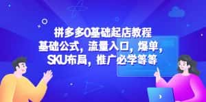 (5421期)拼多多0基础起店教程:基础公式,流量入口,爆单,SKU布局,推广必学等等-副业吧