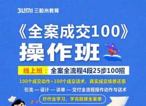 《全案成交100》全案全流程4段25步100招，操作班-副业吧