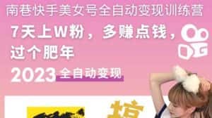 （5486期）快手美女号全自动变现训练营1.0：3到7天w粉，单账号每天利润300-500元-优优云创