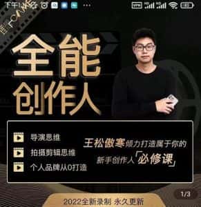 王松傲寒·全能创作人思维课，帮你打造创作人IP，全面提升导演思维-副业吧